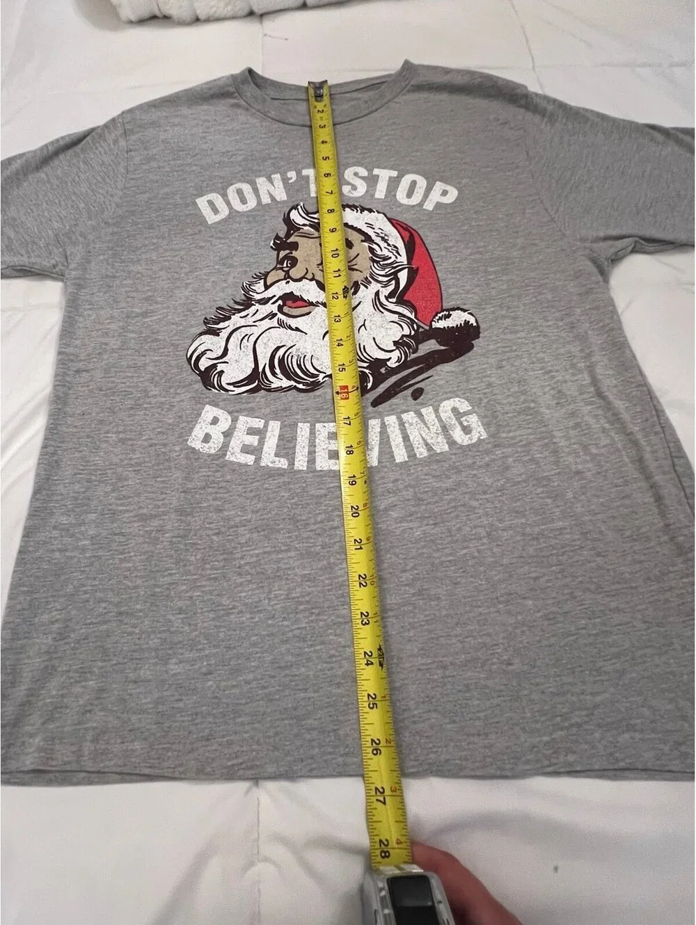 Christmas Mens Medium Gray Santa Claus 